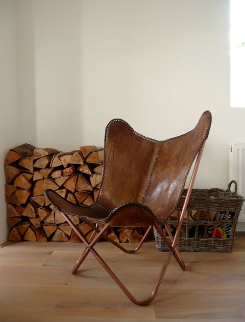 Butterfly Leather chairs and stools