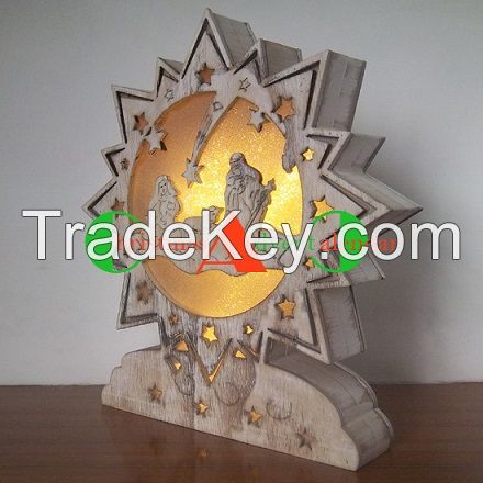 Laser Wooden Decoration with LED Lights