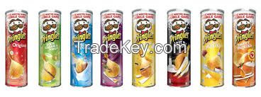 Pringles 169grm, Pringles 190grm, Pringles Arabic 165grm, Pringles Hot & Spicy 165grm, Pringles Original 165grm, Princes Potao Chis USA Origin, Pringles Potato Chips 40g