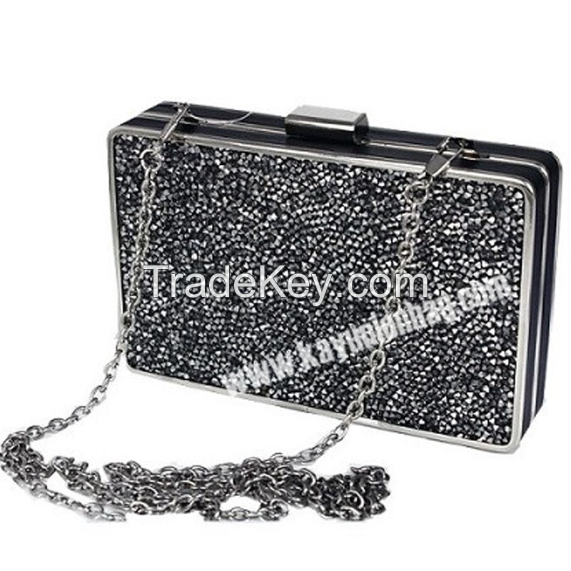 Evening Bag With Crystal Stone For Party