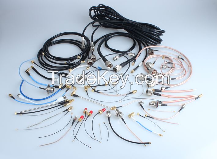 RF Cable Assembly with different RF connectors and coaxial cable