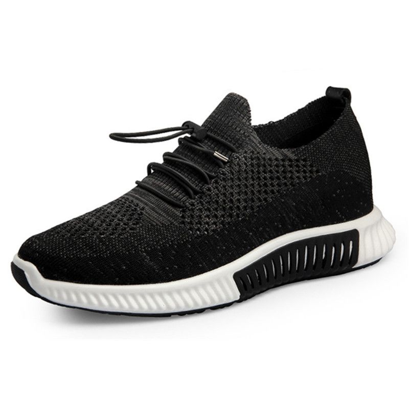 Height increasing elevator flyknit sport shoes sneakers