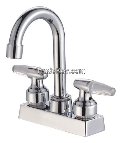 double handle brass body wash basin mixer faucet