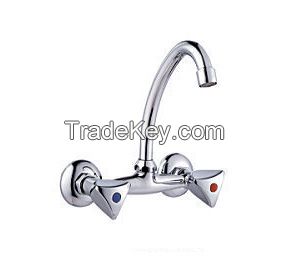 Wall Mounted Two Handle Brass Bathtub Faucets House Mixer Taps