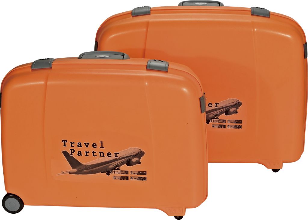 Promotional Durable Orange Light Weight Africa Big Suitcase Set 2 Pieces with Universal Wheel