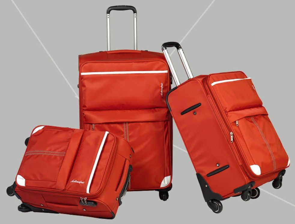 Hot Sale Orange Trolley Carry-on Spinner EVA Soft Nylon Zipper Spinner Wheel Luggage