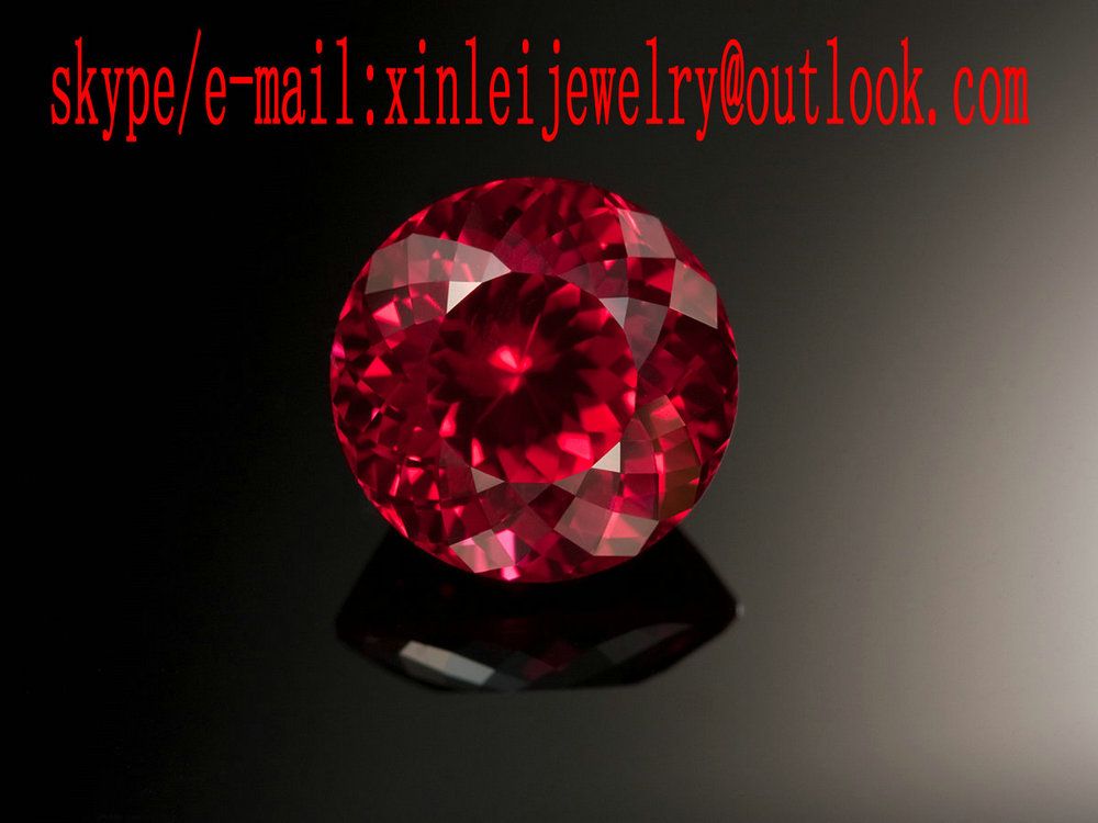Wholesale Round Ruby Loose Gemstone 5# Color, 1mm to 30mm Size of Round Shape of Corundum Rose Color Loose