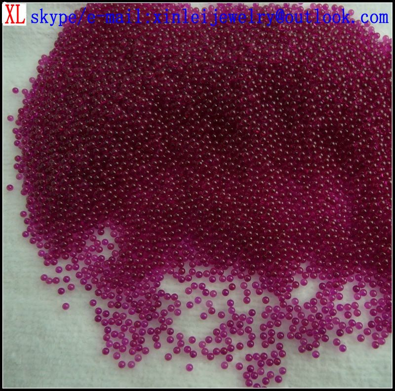 Wholesale synthetic ruby loose red corundum machine cut loose gemstone, ruby round good quality