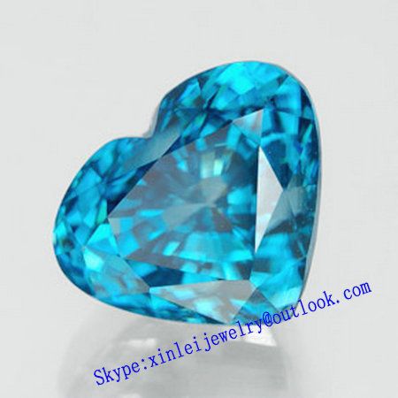Offer Blue Cubic Zirconia Heart Cut Loose 9# color CZ loose heart shape machine cutting AAAAA quality