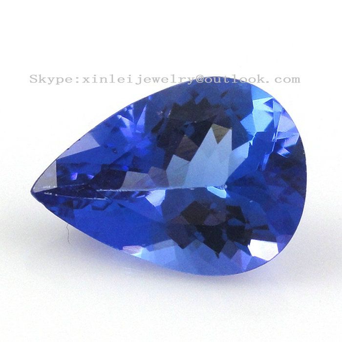 Blue Zircon Loose Gemstone Pear Cut, Dark Blue CZ Finished Gems Pear Shape, Pear CZ Dark Blue fine cut