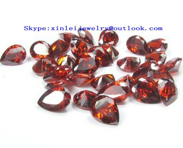 Garnet Zircon Loose Pear Cut Small Size 4 x 3, 5 x 3, 6x 4, 7 x 5, 8x 6, AAA quality Garnet Red CZ Loose Machine Cut Pear shape