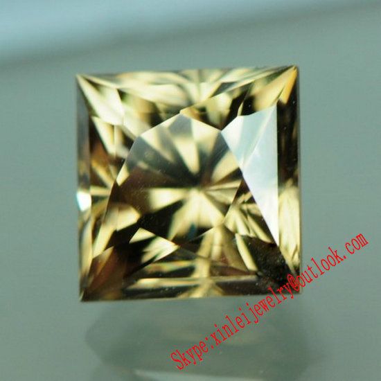 Apple color Zircon Square Cut Loose Gemstone, Apple Green CZ Square Shape Machine Cut AAA Quality Loose