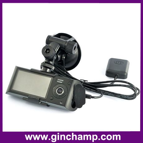 2.7inch LCD dual camera gps car dvr recorder/HD720P dual camera car dvr/gps vehicle dvr