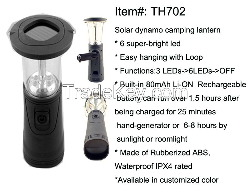 Rechargeable Solar Dynamo Camping Light