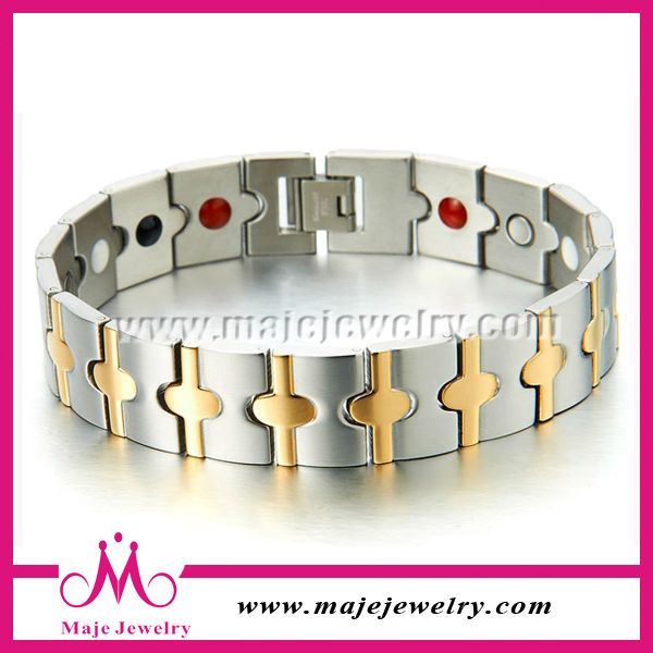 Stainless steel fashion 4 in 1 energy magnetic bracelet