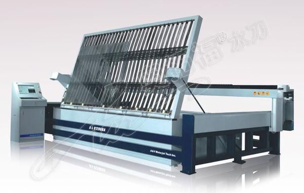 Hydraulic lifter waterjet cutting machine