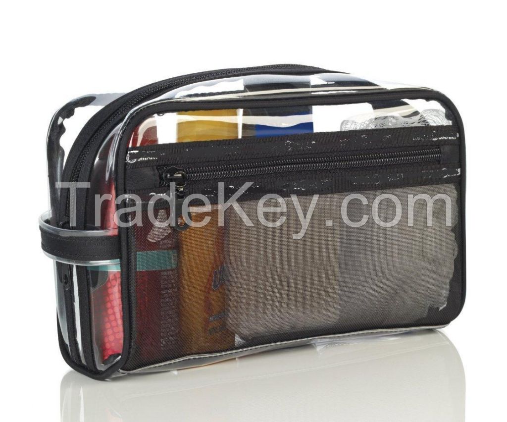 Clear waterproof cosmetic pvc bag, NEW DESIGN pvc cosmetic bag with zipper