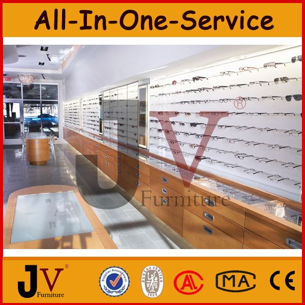 Custom wooden glass display cabinet for sunglass store fixture