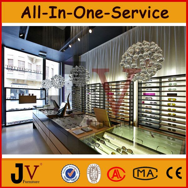 Free store interior design with wall mounted sunglass display rack