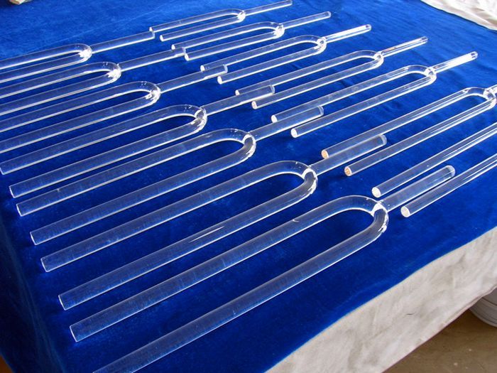 Clear crystal tuning forks one set