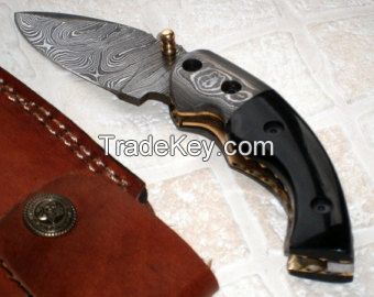 Damascus knife with pure Leather Sheath