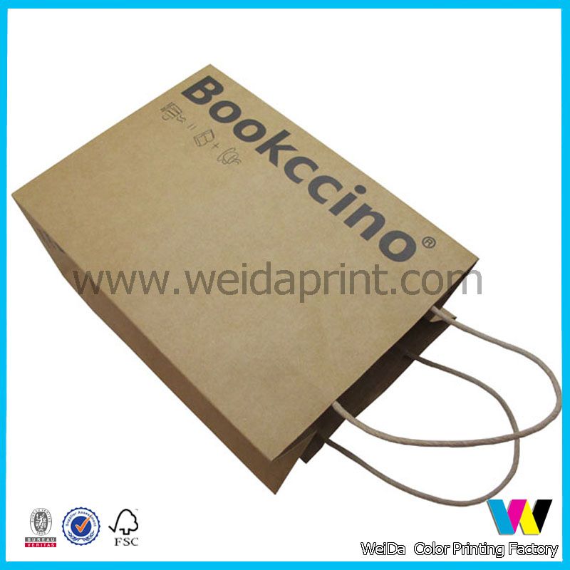 kraft paper bag with paper handle