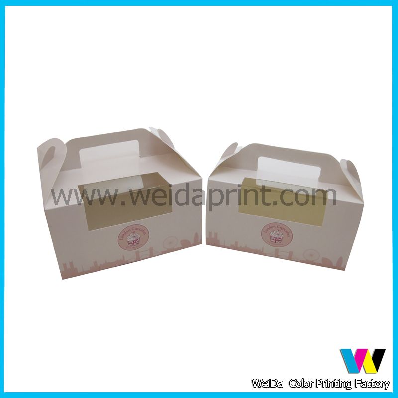 color printed take away cupcake box