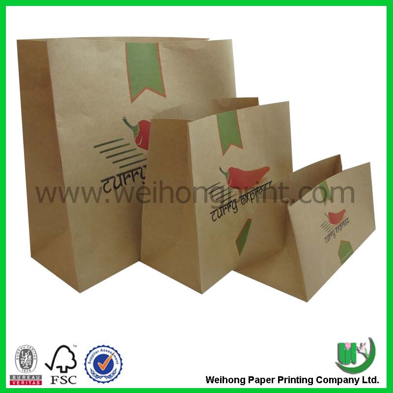 kraft paper bag without handle for food packaging