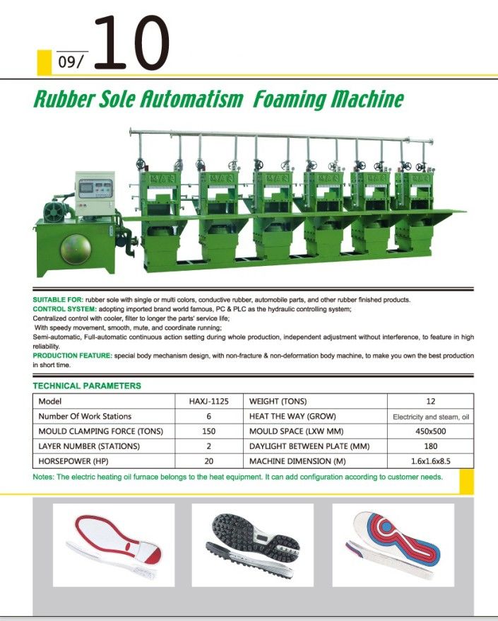 rubber sole automatic foaming machine
