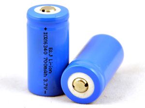 3.7V 700mAh ICR16340 Rechargeable Li-Ion Battery