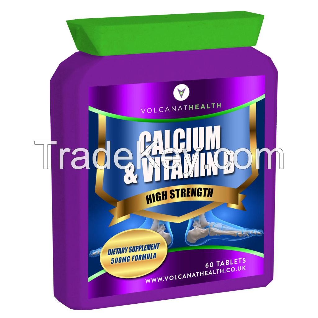 Calcium & Vitamin D Tablets High Strength Wholesale Diet Supplements Bottle, Foil pack, loose bulk, private labelled