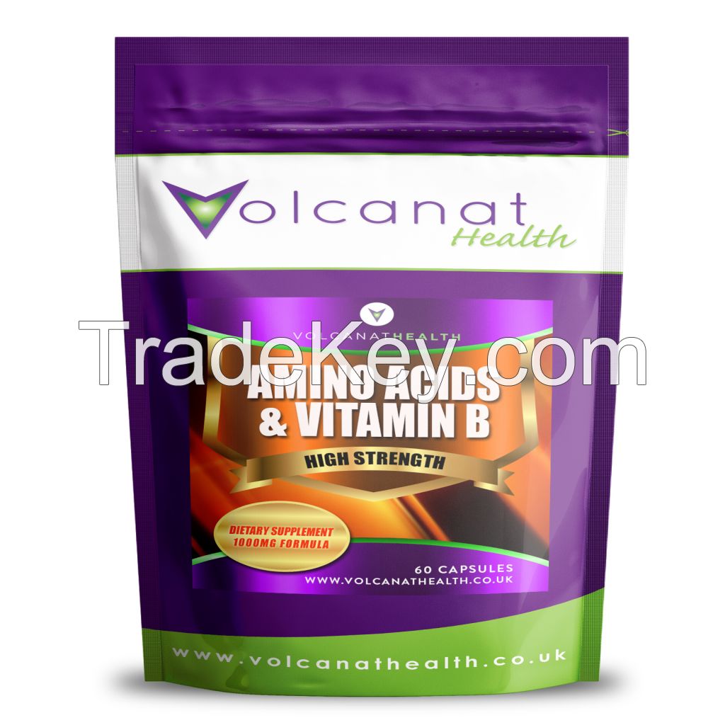 Amino Acids & Vitamin B Capsules High Strength Wholesale Diet Supplements Bottle, Foil pack, loose bulk, private labelled