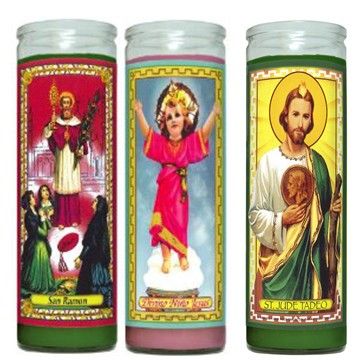 glass religious candles