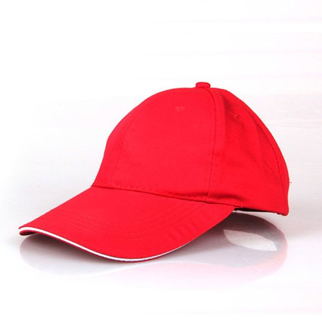 Red Cotton Embroidered Headwear Sport Caps Baseball Hats