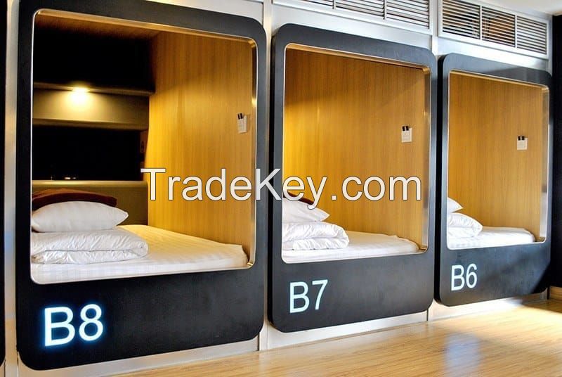 wood Hot Sale Hotel furniture Capsule Sleeping Pod Capsule Hotel Bunk Bed