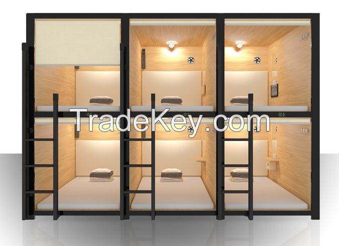 Wood capsule Bunk Bed for Hostels /School Students Dormitory Loft Bed Frame/capsule hotel bed