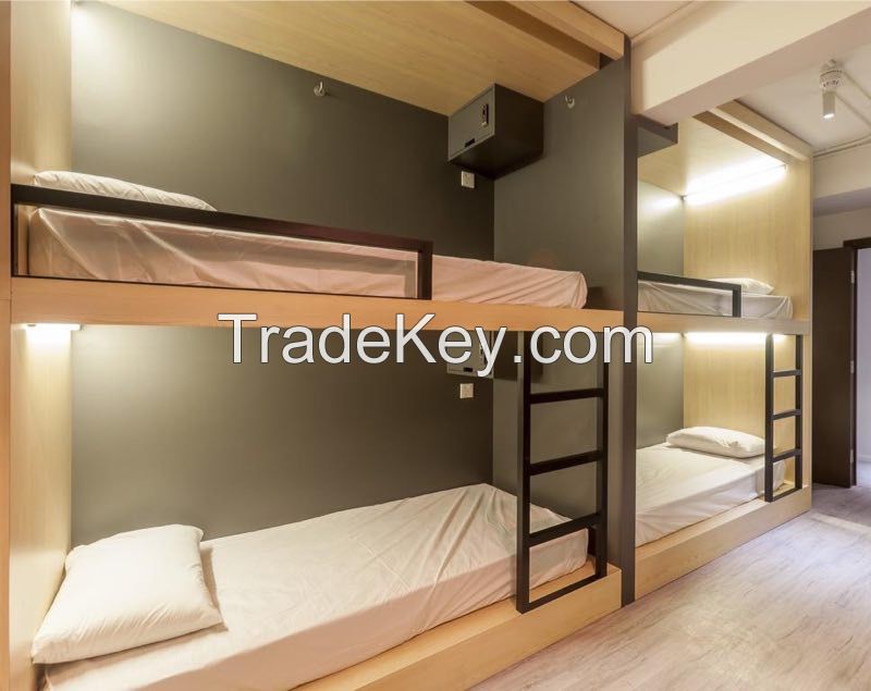 Wood capsule Bunk Bed for Hostels /School Students Dormitory Loft Bed Frame/capsule hotel bed