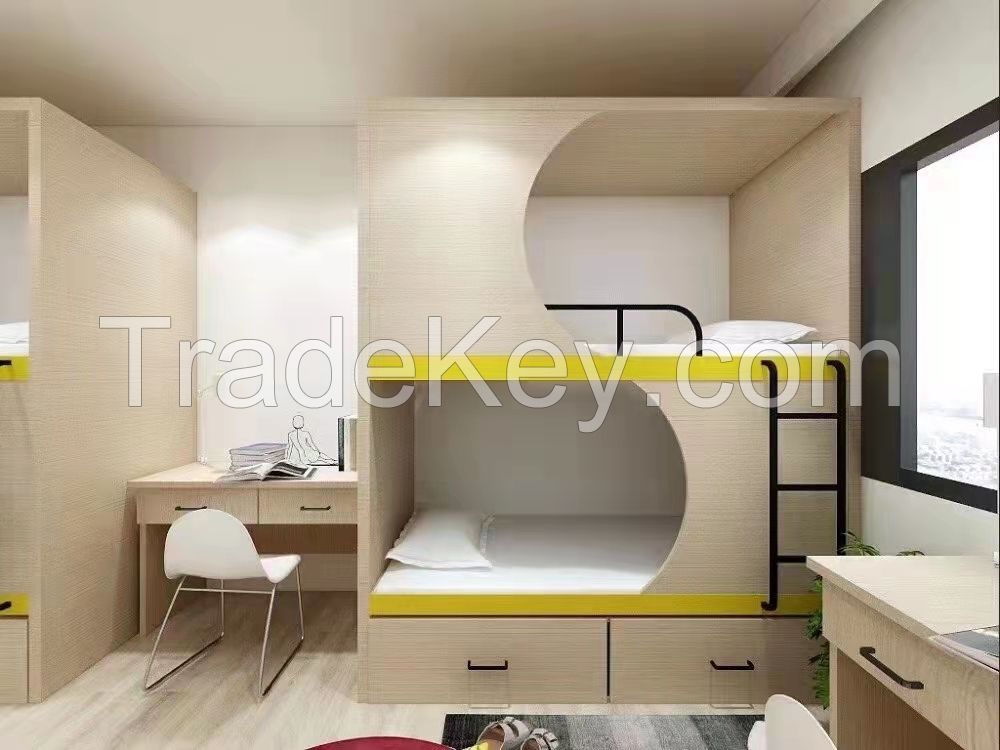 Wood capsule Bunk Bed for Hostels /School Students Dormitory Loft Bed Frame/capsule hotel bed