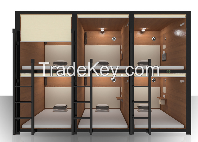 Wood capsule Bunk Bed for Hostels /School Students Dormitory Loft Bed Frame/capsule hotel bed