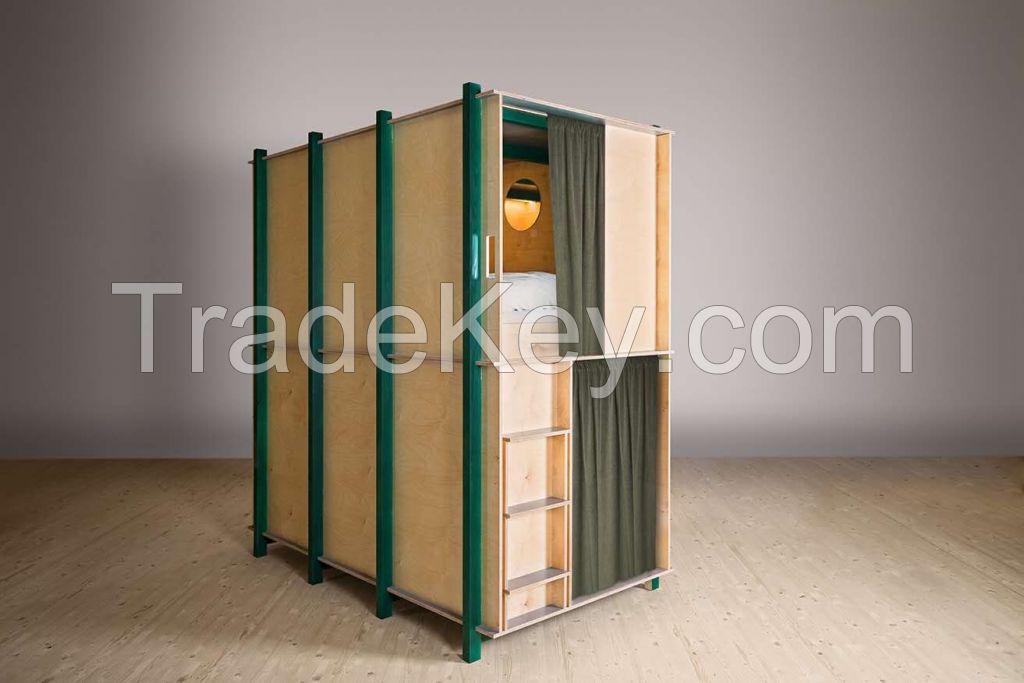 Wood capsule Bunk Bed for Hostels /School Students Dormitory Loft Bed Frame/capsule hotel bed