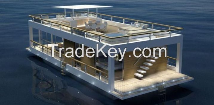 homeboat house boat Prefabricated House Floating Home Prefab Hotel Floating Restaurant Floating Hotel Modular Houses Luxurious Sea House Yacht Boat