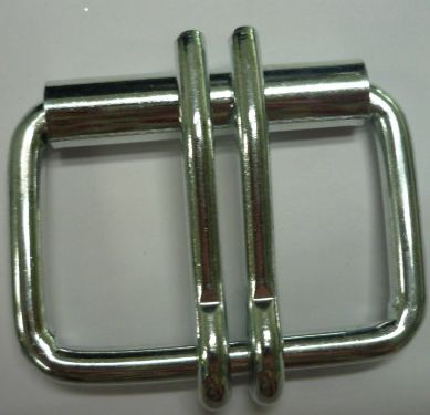 Nickel Plated Steel Double Prong Heavy Duty Roller Buckle