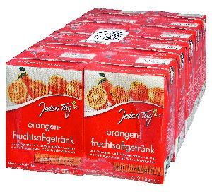 Jeden Tag Orange Juice Drink (10 x 20cl pack). Made in Germany.