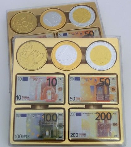 Chocolate Money: Euro Banknotes and Coins Sets