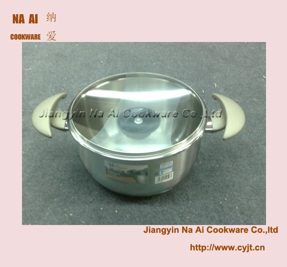 Stock pot with tempered glass lid
