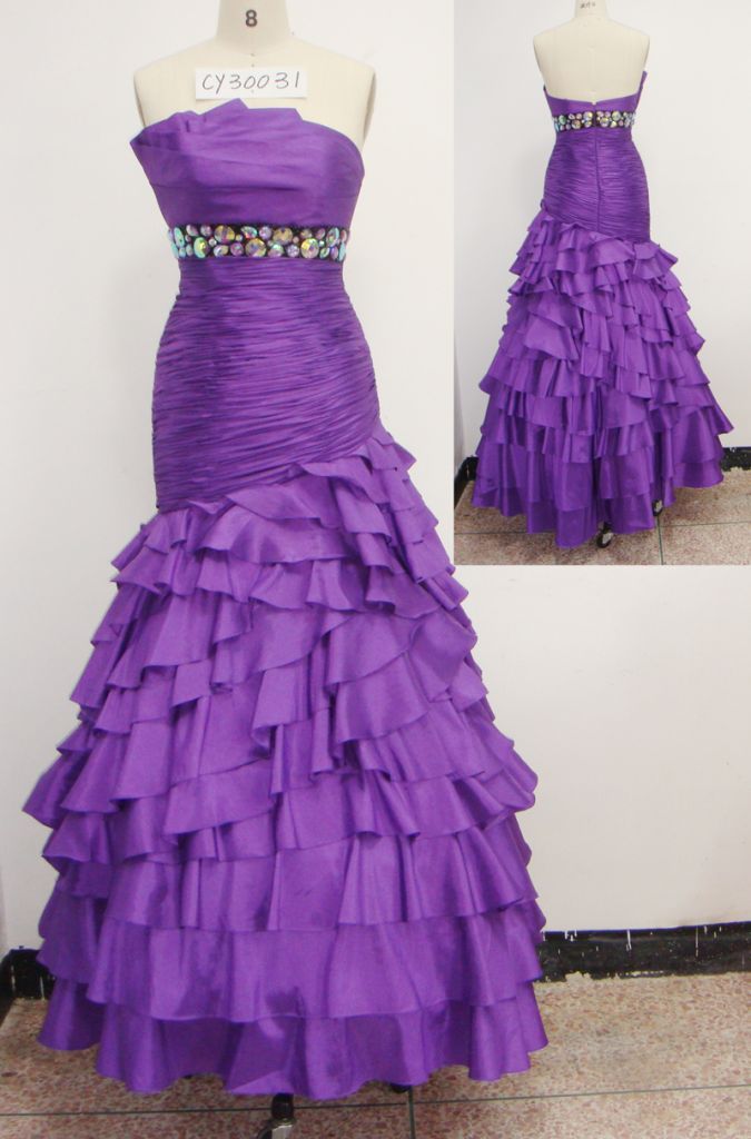 modest sleeveless bead and ruffles long mermaid pageant dress