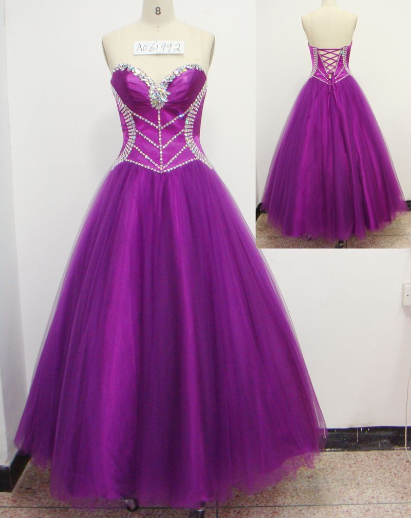 2014 fashion sweet heart beaded ball gown prom evening dress