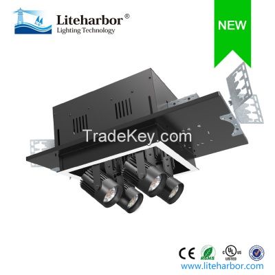 Retractable 4-Lamp Multiple Recessed LED COB Square Downlight