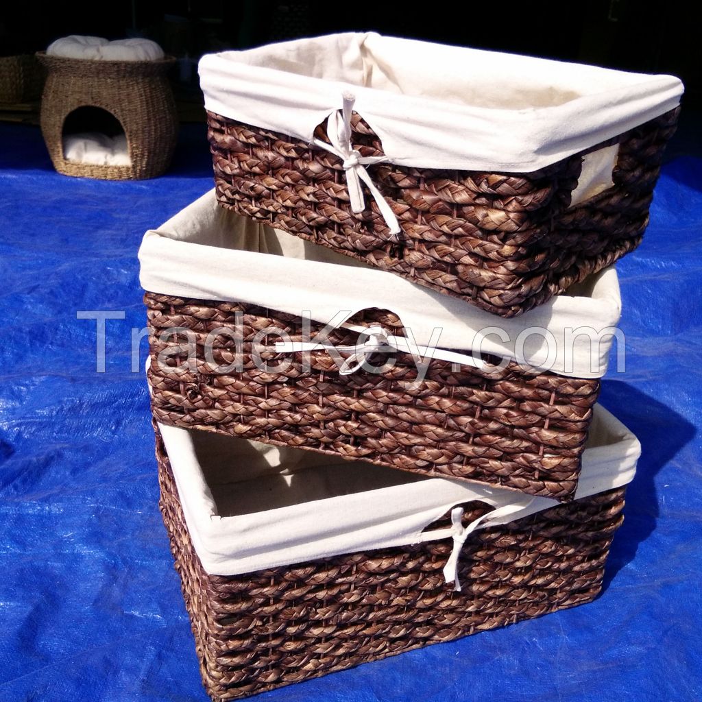 Vietnam HandWoven Storage Basket Water Hyacinth Material