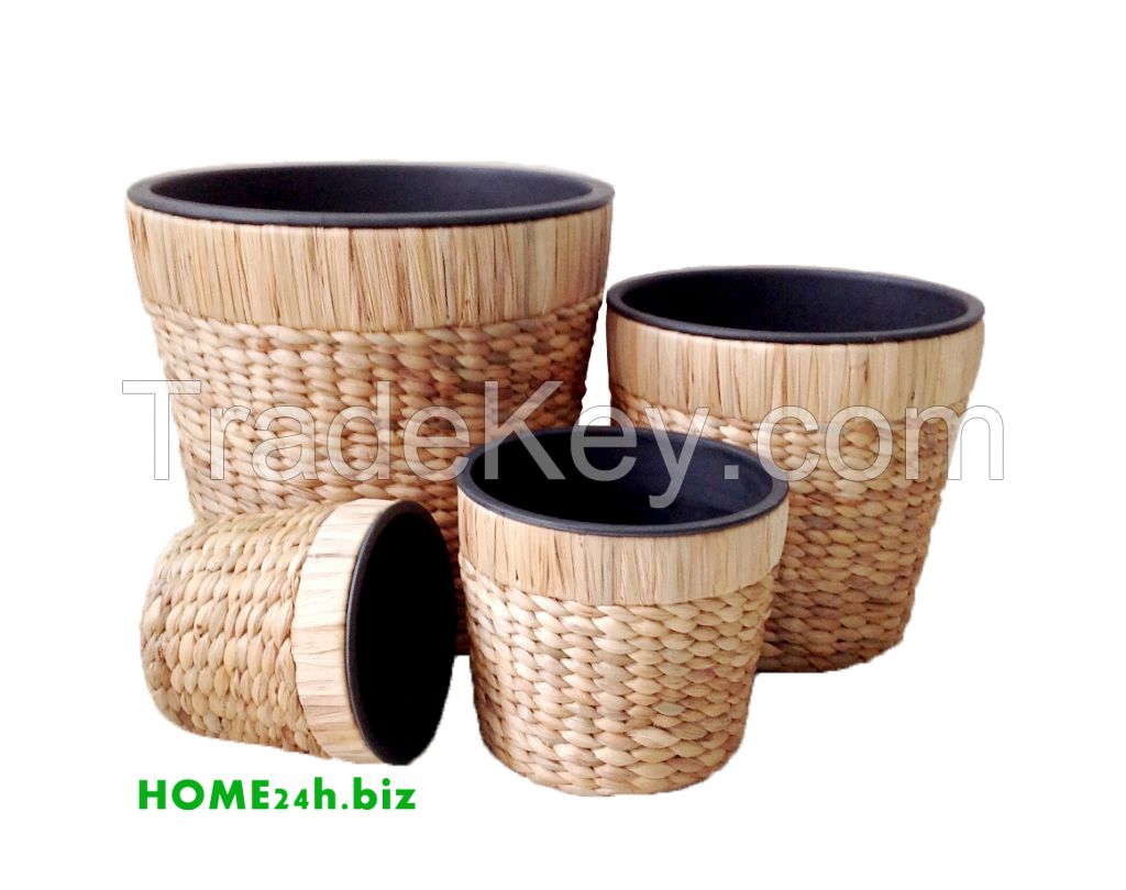Water Hyacinth Garden Pots / Storage Pots / Handwoven Flower Pots